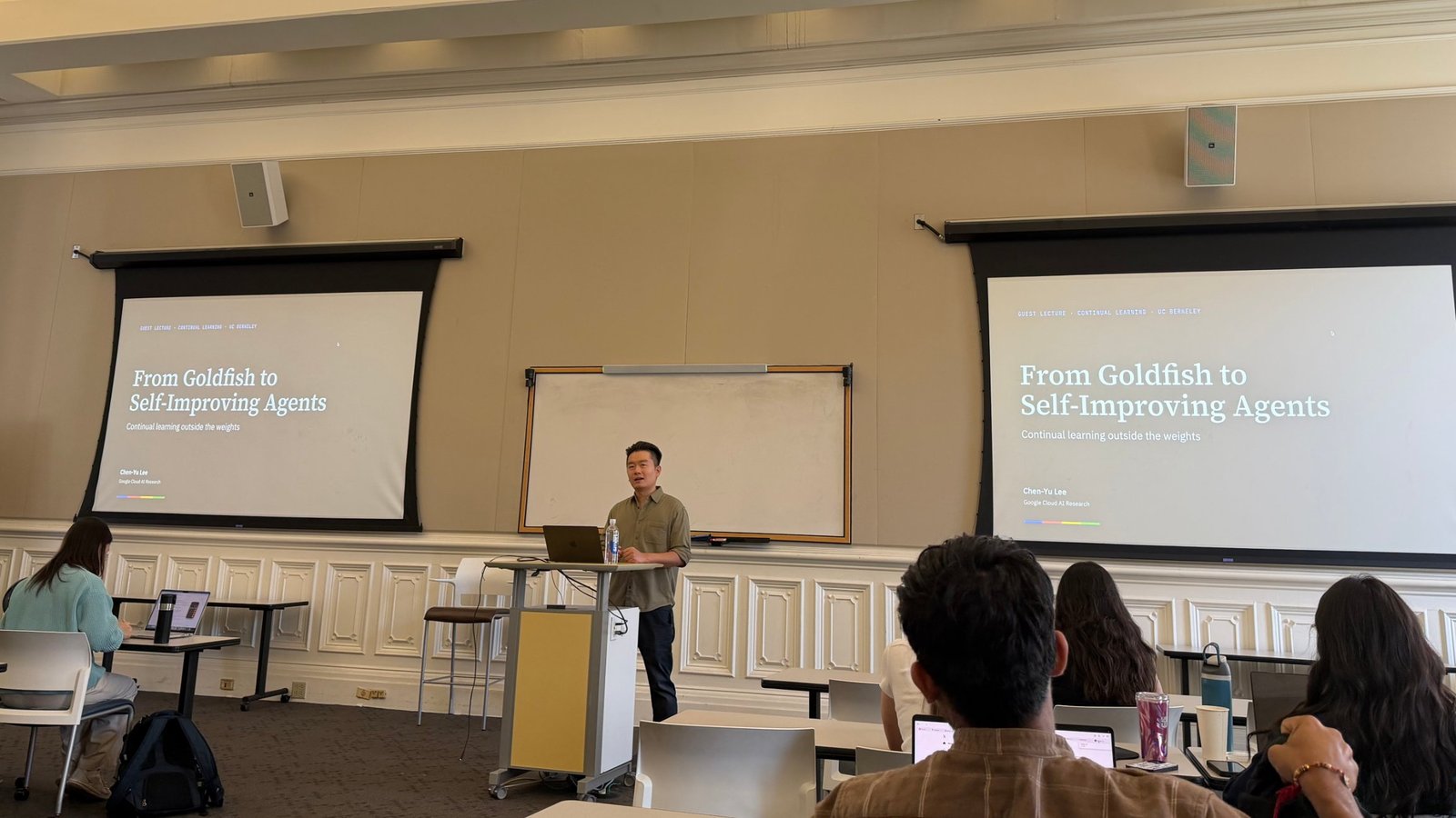 Guest lecture at UC Berkeley, From Goldfish to Self-Improving Agents, 2026
